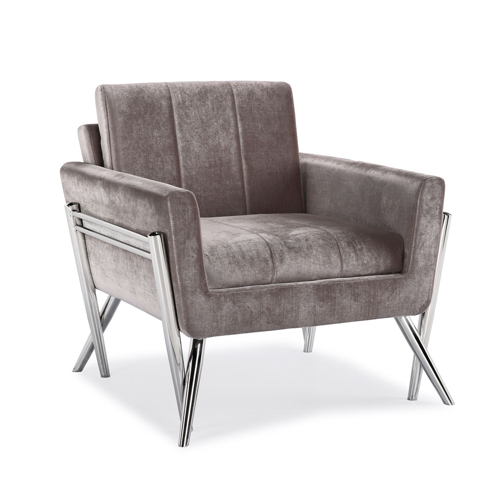 Morgan Grey Velvet Chair